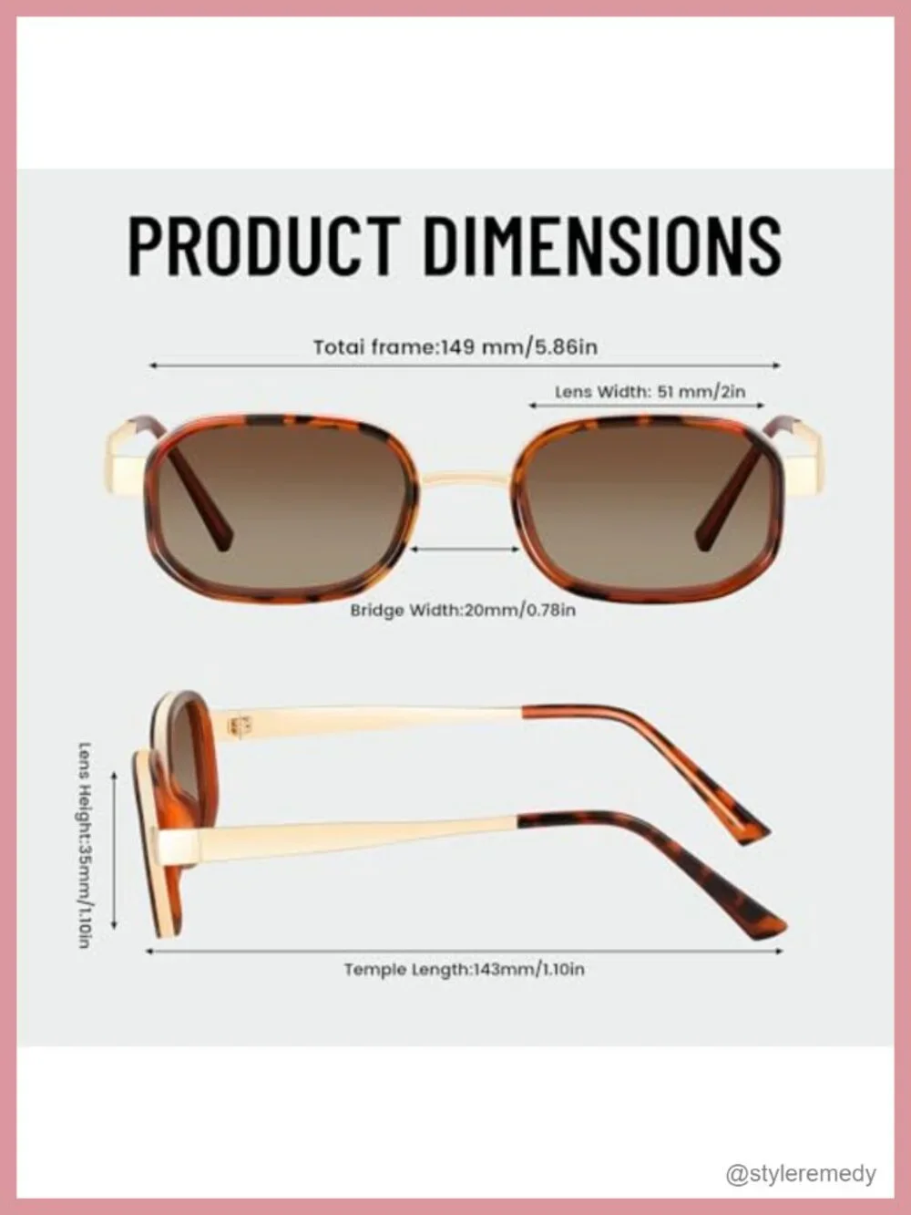 Retro Rectangle Sunglasses UV400 Protection Stainless Steel Frame Unisex